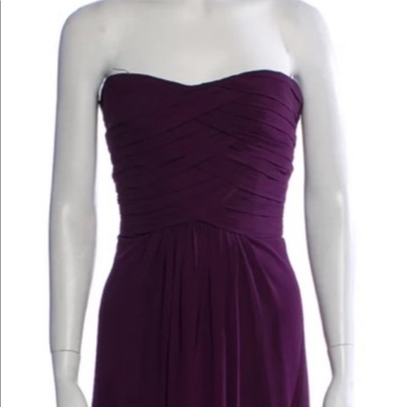 Monique Lhuillier Bridesmaids Dresses & Skirts - Monique Lhuillier Strapless Chiffon Gown Purple 12